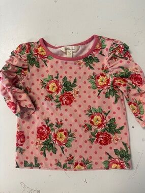 Matilda Jane Brilliant Daydream Think Pink Floral Polka Dot Top 2